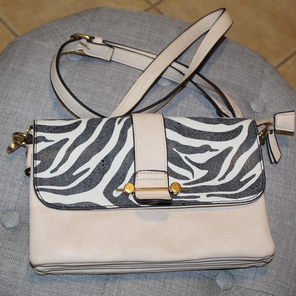 Zebra Print and tan Crossbody Purse